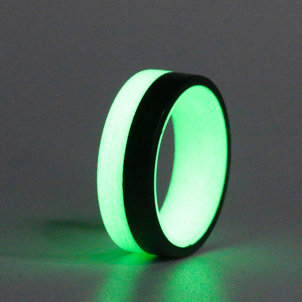 Cuff Carbon Fiber Super Lume Ring - Size 9.5