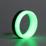 Cuff Carbon Fiber Super Lume Ring - Size 9.5