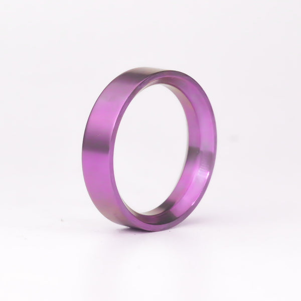 Pink/Magenta Mega Chamfer Titanium Flat Band - Size 12.5
