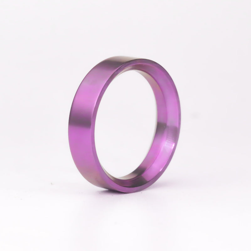 Pink/Magenta Mega Chamfer Titanium Flat Band - Size 12.5
