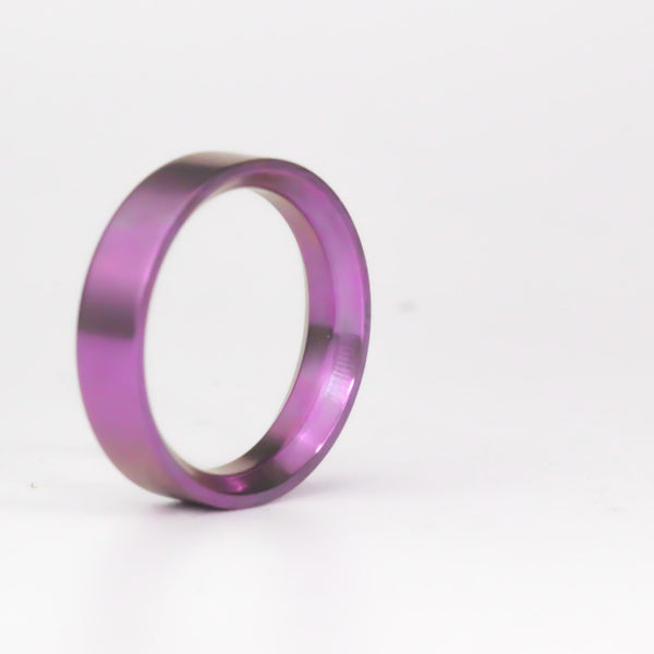 Pink/Magenta Mega Chamfer Titanium Flat Band - Size 12.5