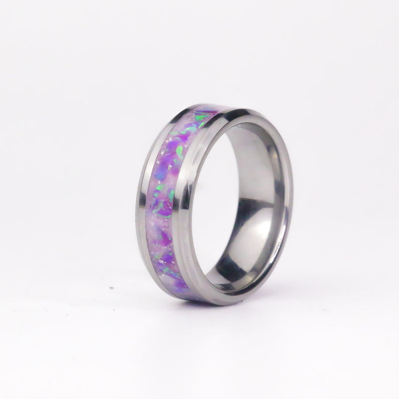 The Lavender Opal Ring in Tungsten - Size 10.5