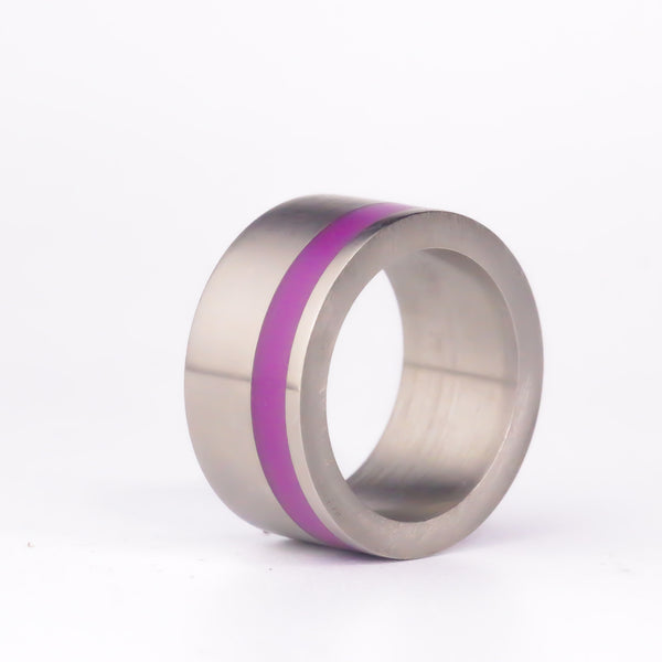 The Cigar Titanium Ring Color Shift Purple - Size 10.75