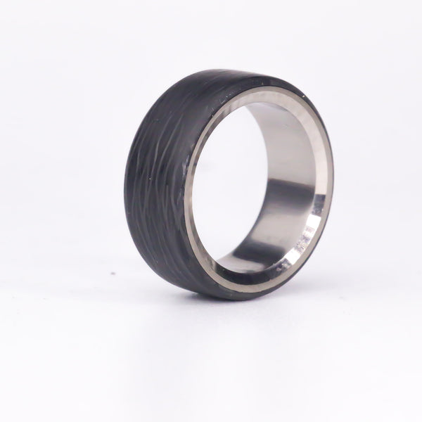 Chatter Chamfered Titanium/Carbon Ring - Size 10