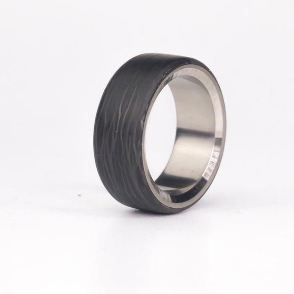Chatter Chamfered Titanium/Carbon Ring - Size 10