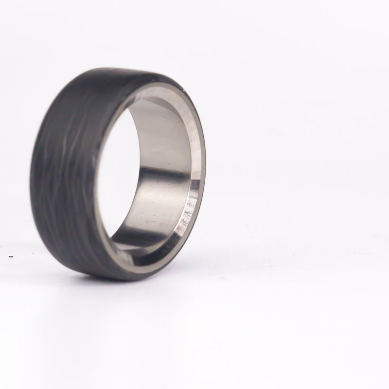 Chatter Chamfered Titanium/Carbon Ring - Size 10
