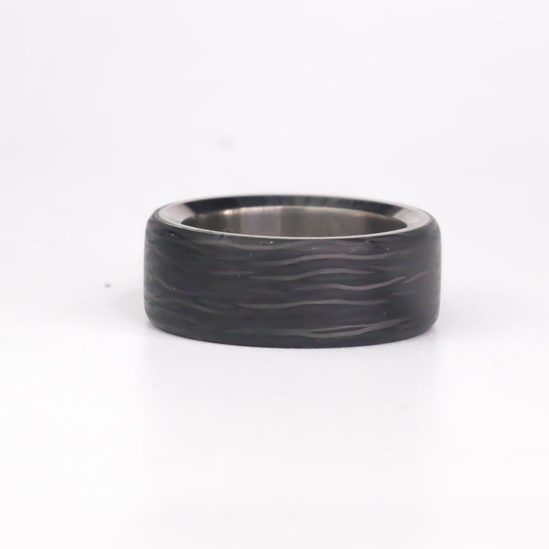Chatter Chamfered Titanium/Carbon Ring - Size 10