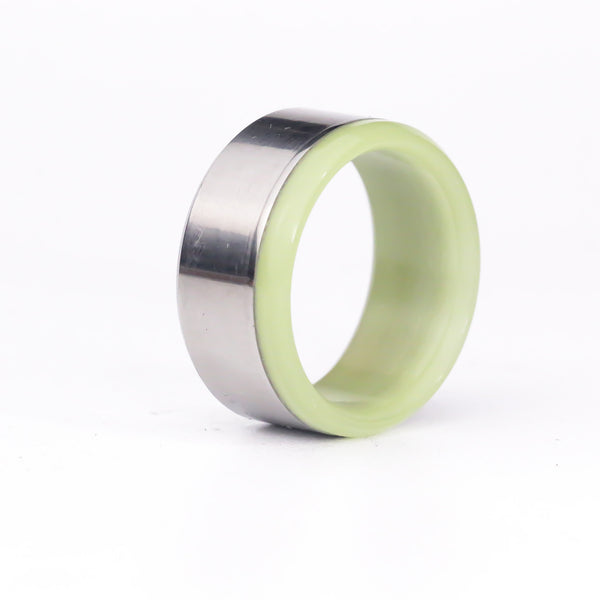 Titanium Super Lume Ring With Cuff - Size 13.25
