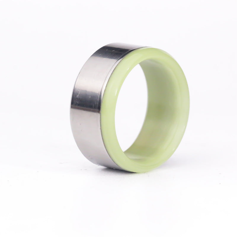 Titanium Super Lume Ring With Cuff - Size 13.25