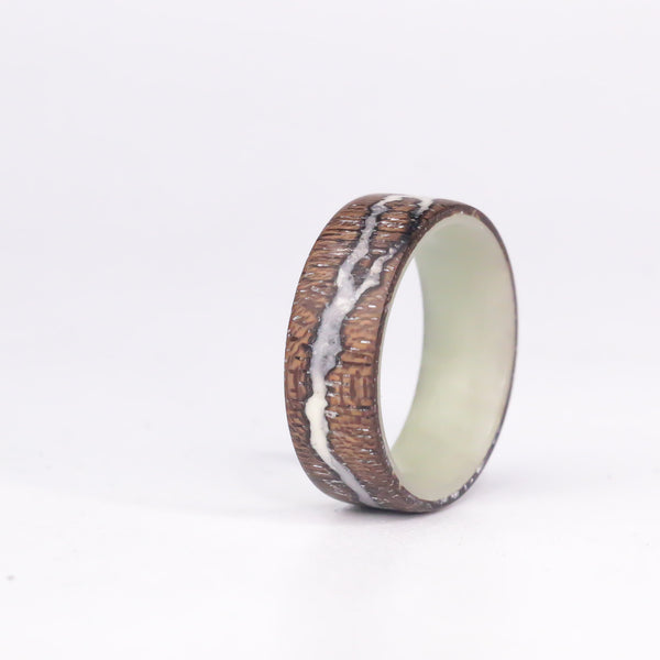 Phantom and Purple Voltage Ring on Walnut - Size 8