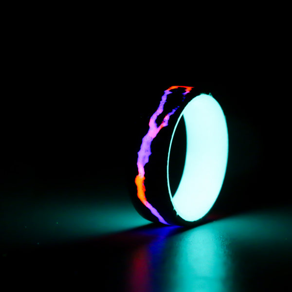 Phantom and Purple Voltage Ring on Walnut - Size 8