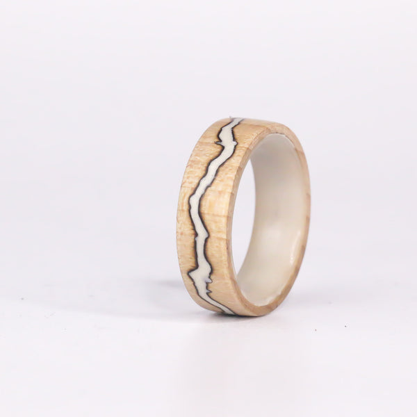 Maple White Voltage Ring on Blue Glow - Size 8