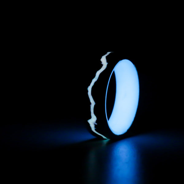 Maple White Voltage Ring on Blue Glow - Size 8