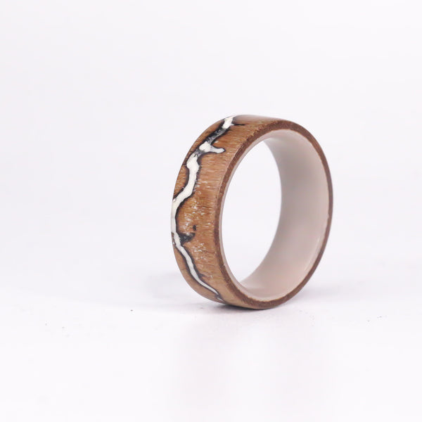 Phantom Voltage Ring on Cherry Wood - Size 8.5