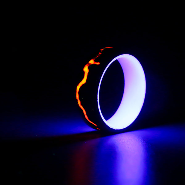Phantom Voltage Ring on Cherry Wood - Size 8.5