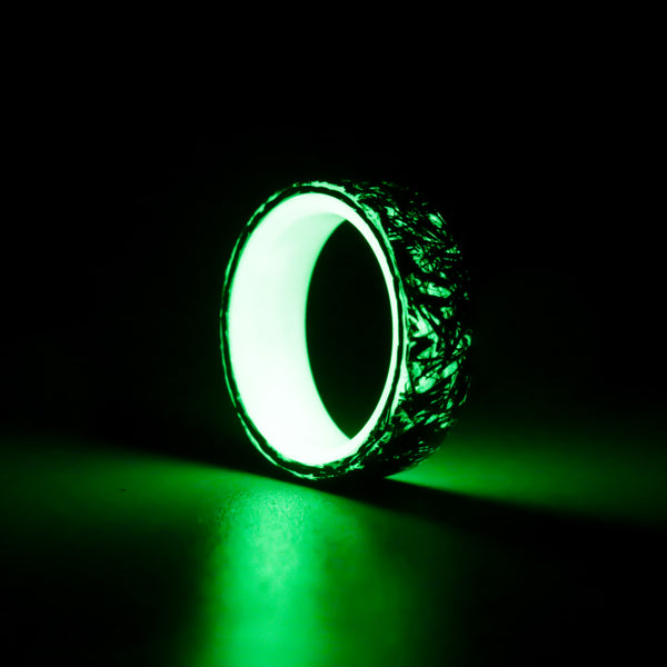 Collaboration prototype Silver foil in chopped carbon fiber with glow - Size 7