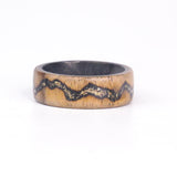 Brass shaving inlay on walnut over forged carbon - Size 10.5