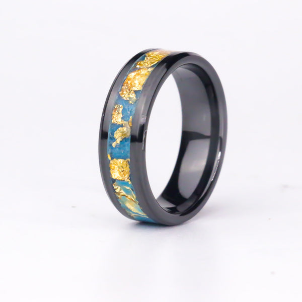 24K gold and royal blue on ceramic - Size 13.5