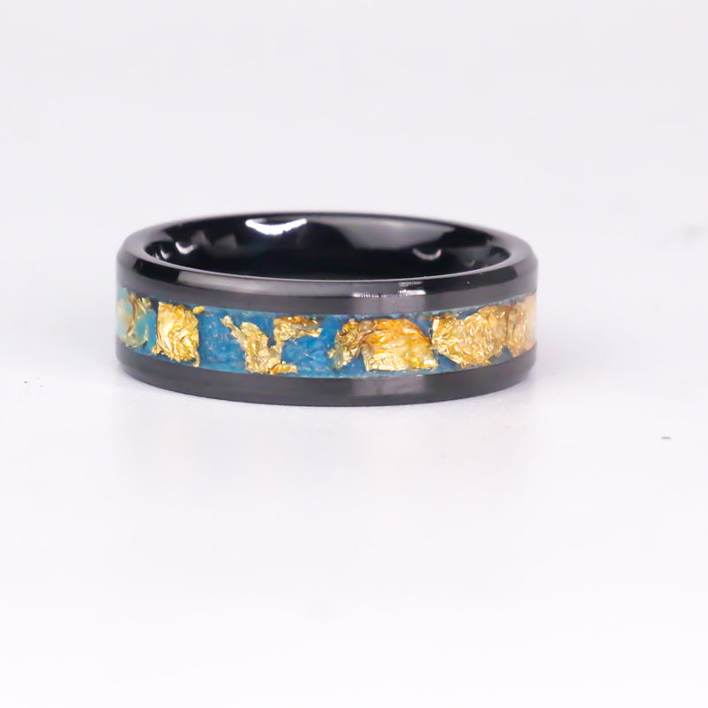 24K gold and royal blue on ceramic - Size 13.5