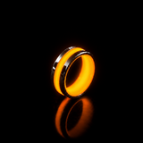 Apollo Lume Silver ring in orange glow, super dark