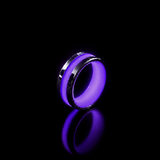 Apollo Lume Silver ring in purple glow, super dark