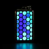 Professional Aqua and Purple titanium hexagon pendant glowing