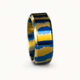 The Animal - Gold and Blue Anodized Titanium Band