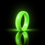Olive Drab Halo limited edition ring glowing green after dark