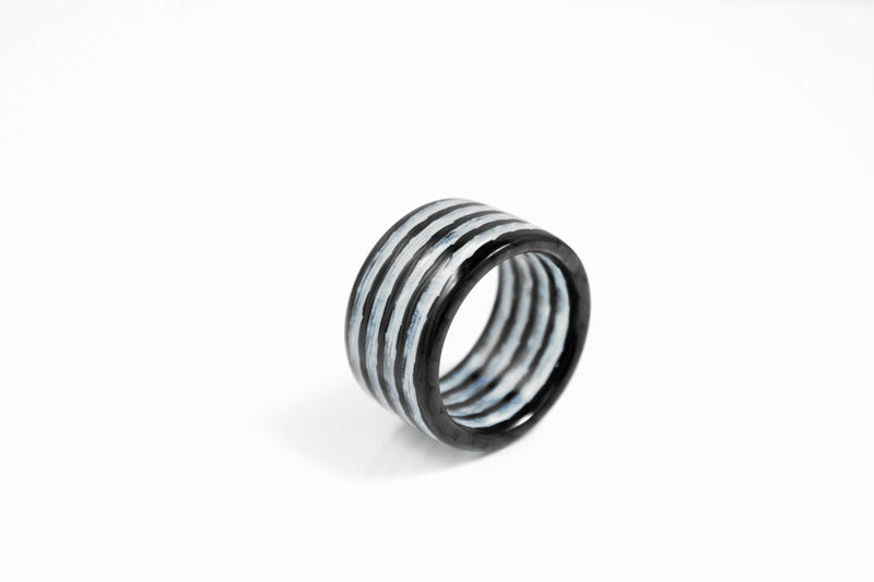 White Aurora Carbon Fiber Ring