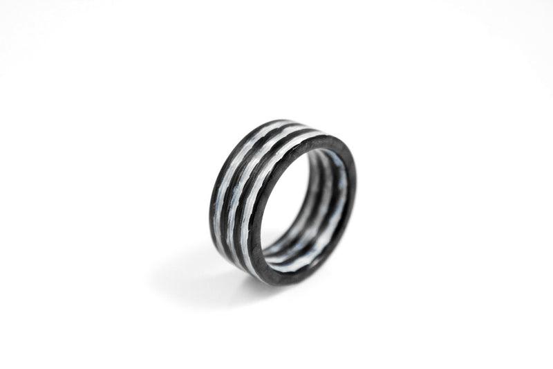 White Aurora Carbon Fiber Ring