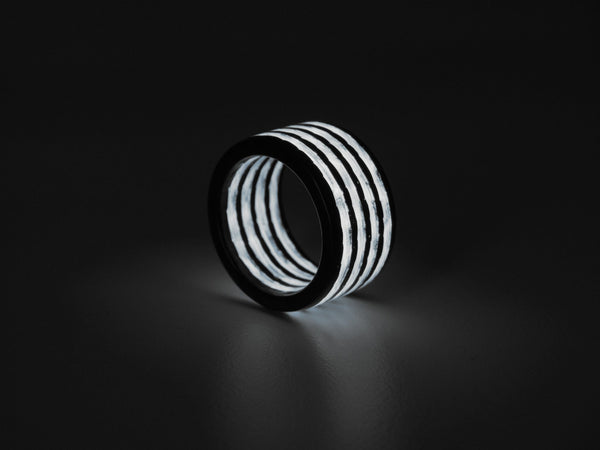 White Aurora Carbon Fiber Ring