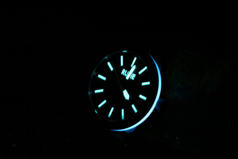 Quartz Blue Glow Apollo Bezel Carbon Fiber Lume Watch