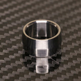 Edge profile broad titanium ring by carbon fi