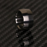 Edge profile broad titanium ring by carbon fi