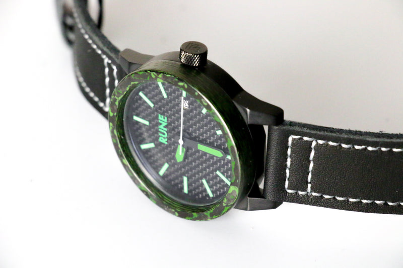 OD GREEN Forged Carbon Rune Watch Automatic