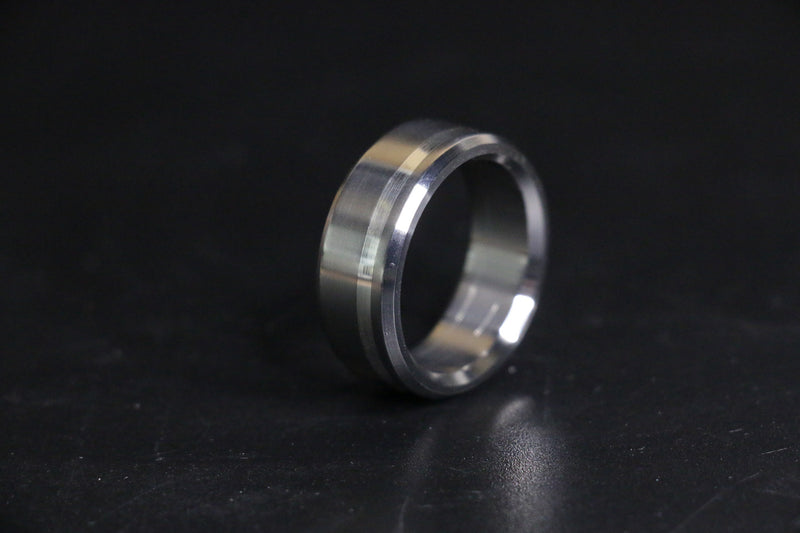 Titanium with Silver Offset Inlay