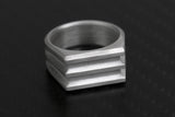 3 Blade Knife Edge Signet - Silver