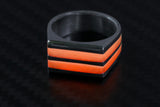 Sterling Silver Chunky Lume Signet Fire Glow - Size 10.5