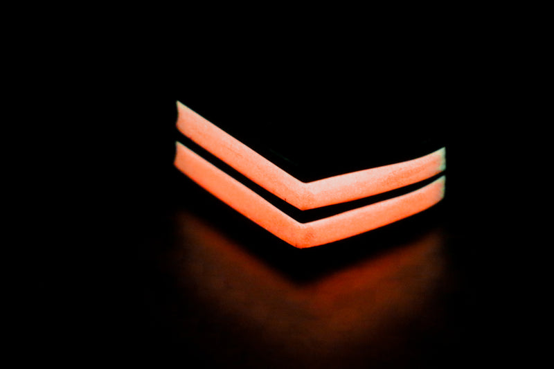 Sterling Silver Chunky Lume Signet Fire Glow - Size 10.5