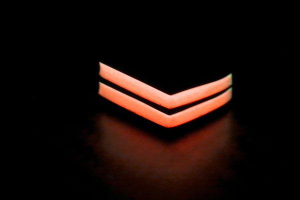 2 Band Blackened Super Lume Signet - Black Silver