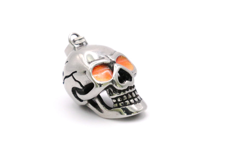 Stainless Steel Skull with Fire Glow Eyes