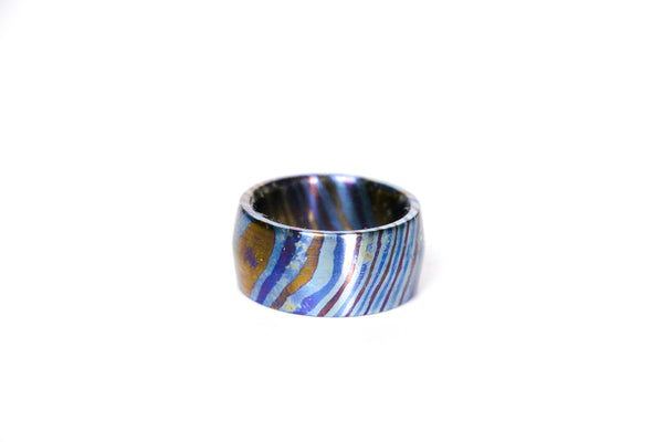 Knife Edge Timascus Broad Ring