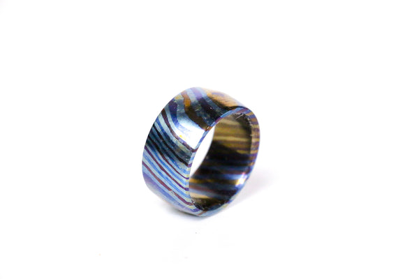 Knife Edge Timascus Broad Ring