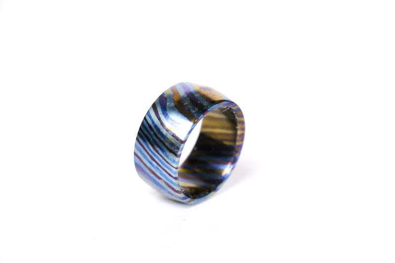 Knife Edge Timascus Broad Ring