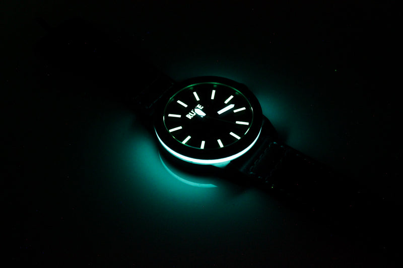 Quartz Aqua Blue Carbon Fiber Lume Watch