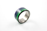 Northern Lights Aurora Carbon Fiber Ring with Titanium liner