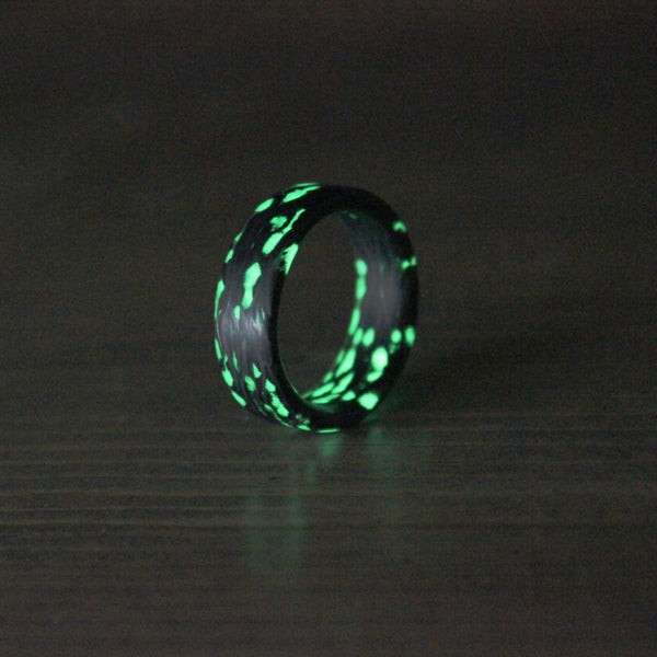 Emerald Alien Carbon Fiber Ring
